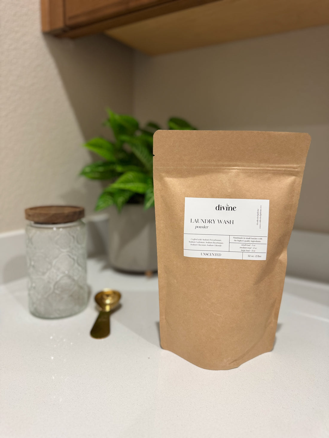 Collectively Divine unscented hypoallergenic laundry wash powder, eco-friendly fragrance-free detergent for sensitive skin and baby clothes